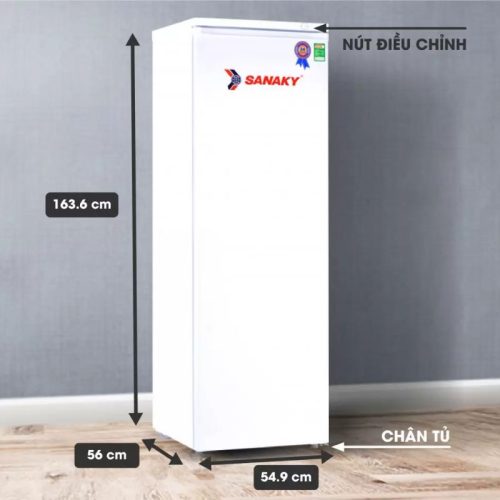 Tủ đông đứng Sanaky VH230HY 230 lít 9 Kích Thước Tủ đông đứng Sanaky VH230HY 230 lít
