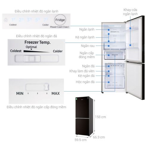 Tủ lạnh Samsung Inverter 280 lít RB27N4010BY/SV 9 Kích Thước Tủ lạnh Samsung Inverter 280 lít RB27N4010BY/SV