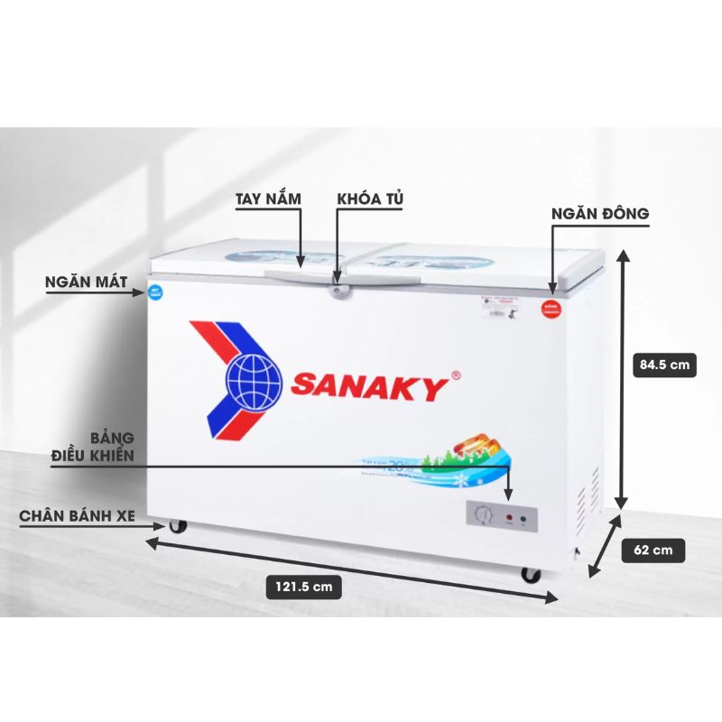 Tủ Đông SANAKY VH4099W2KD 6 Kích Thước Tủ Đông SANAKY VH4099W1