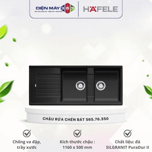 Chậu rửa chén bát Hafele Blancozia 8S màu đen 565.76.350
