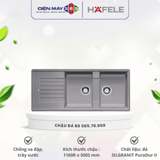 Chậu đá Hafele BLANCOZIA màu xám 8S 565.76.959 4 565 optimized.76.959