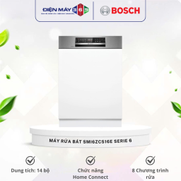 Máy Rửa Bát Âm Tủ BOSCH SMI6ZCS16E|Serie 6