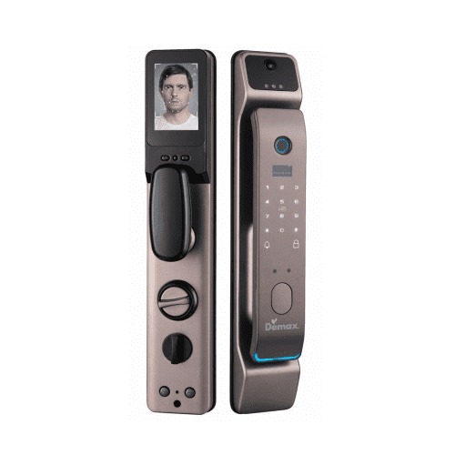 Khóa thông minh nhận diện khuôn mặt Face ID_3D màu nâu pastel Demax EL928PB