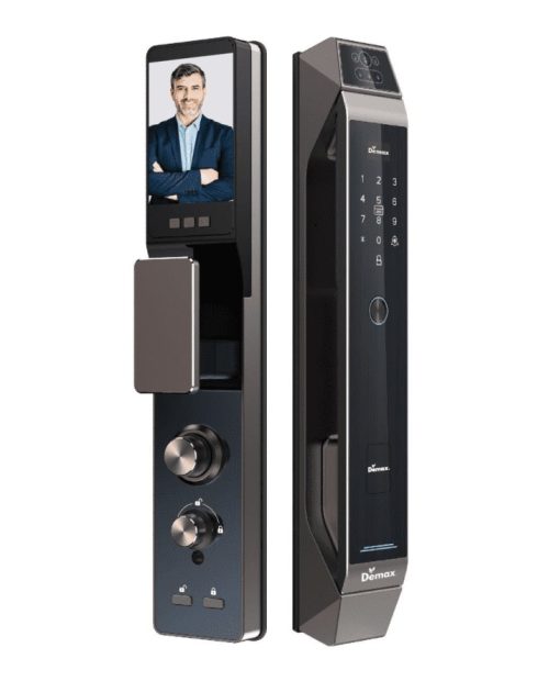Khóa thông minh nhận diện khuôn mặt Face ID_3D Demax EL968 CNC BROWN