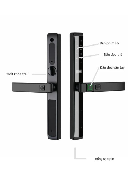 Khóa điện tử Hubert HB CN77 Gray 4 Khóa điện tử Hubert HB CN77 Gray - Ảnh 2