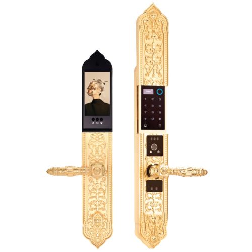 Khóa đại sảnh - biệt thự mạ vàng Demax 24K EL9882 24K BRASS APP WIFI