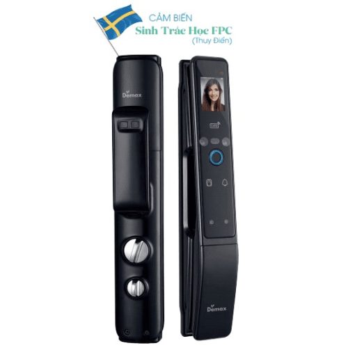 Khóa thông minh nhận diện khuôn mặt Face ID_3D màu đen nano Demax SL968