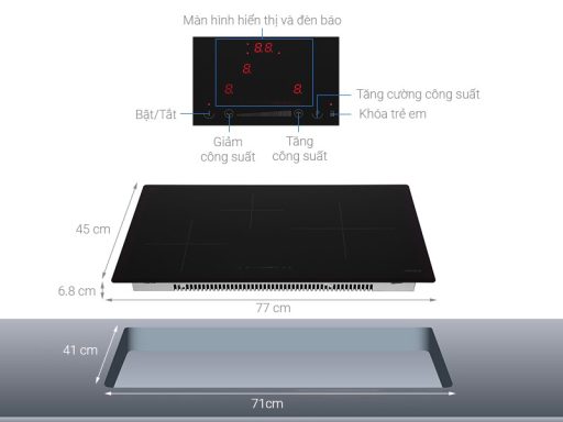 Bếp từ 3 vùng nấu HC-I773D 536.01.905 