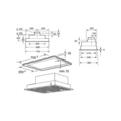 Máy hút mùi Bosch DHL755B 5 Kích thước của Máy hút mùi Bosch DHL755B