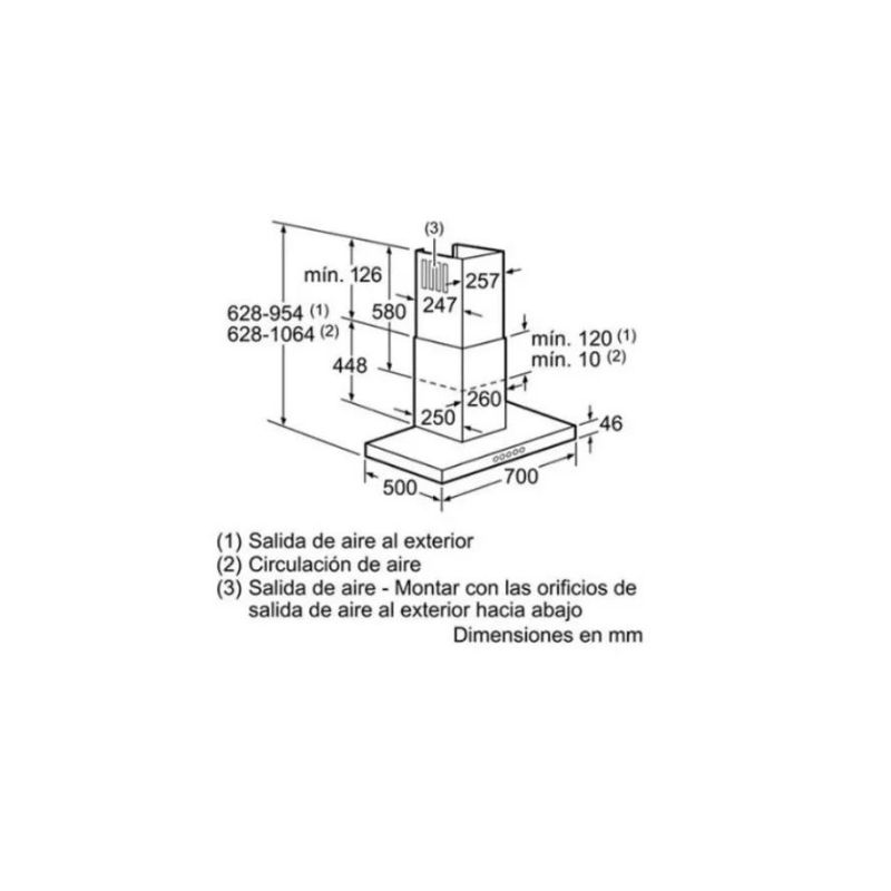Kích thước của Máy hút mùi treo tường Bosch DWB077A50 Kích thước của Máy hút mùi treo tường Bosch DWB077A50