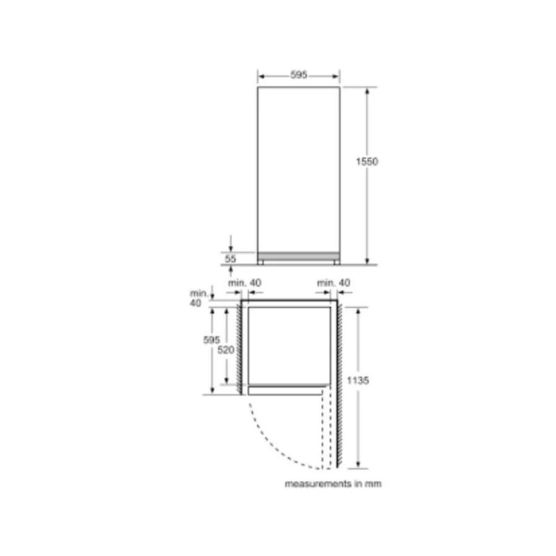 Kích thước của Tủ bảo quản rượu Bosch KSW26V80 Kích thước của Tủ bảo quản rượu Bosch KSW26V80