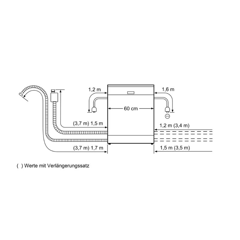 Kích thước lắp đặt máy rửa chén bát Bosch SMS25CW01E Kích thước lắp đặt máy rửa chén bát Bosch SMS25CW01E
