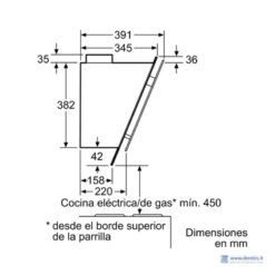 Máy hút mùi Bosch DWK098G61 5 Kích thước Máy hút khử mùi trang trí Bosch DWK098G61