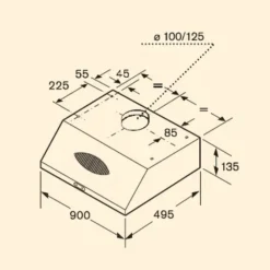 Ảnh lắp đặt máy hút mùi cổ điển Bosch DHU935HME