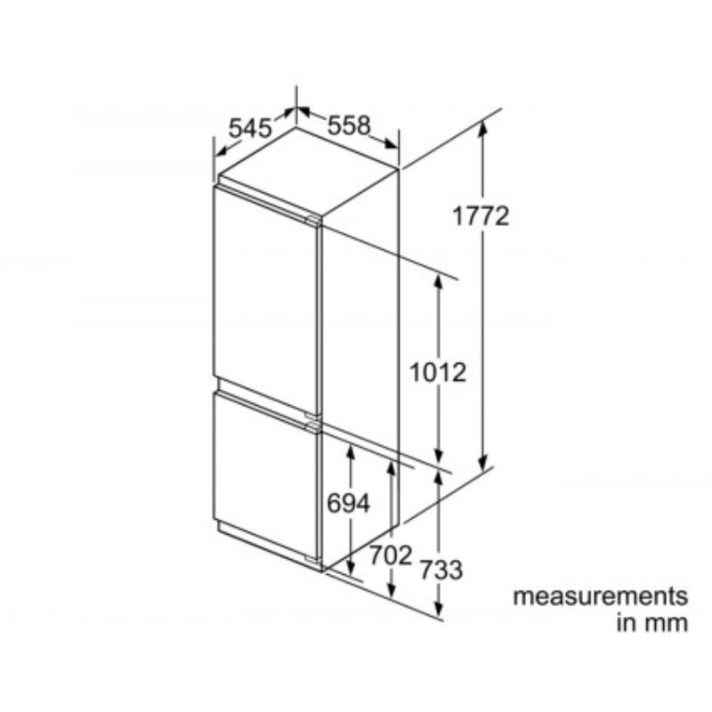 Kích thước tủ lạnh Bosch KIN86AF31K Kích thước tủ lạnh Bosch KIN86AF31K