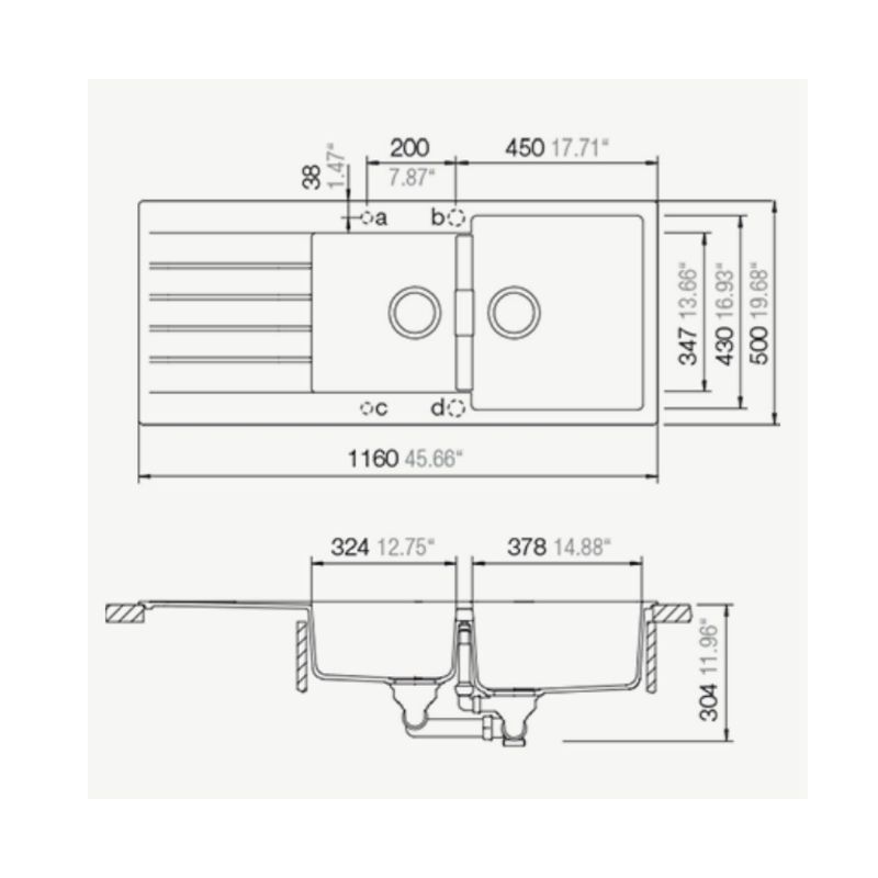Kích thước chậu rửa bát bosch hmh.Signus d-200 màu đen Kích thước chậu rửa bát bosch hmh.Signus d-200 màu đen