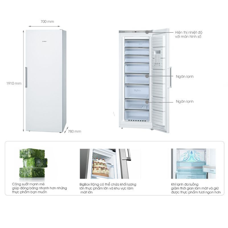 Hình ảnh tủ đông Bosch GSN36VI30 Hình ảnh tủ đông Bosch GSN36VI30