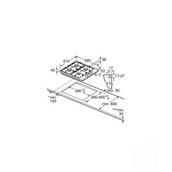 Bếp gas âm Bosch PCC6A890 6 Hình ảnh 2D Bosch PCC6A890