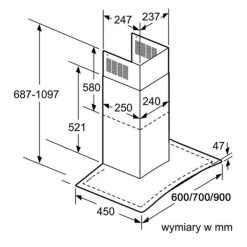 Máy hút mùi Bosch DWA07E651 6 Kích thước máy hút mùi Bosch DWA07E651
