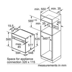 Lò nướng Bosch HBG655BS1 3 kích thước Lò nướng Bosch HBG655BS1