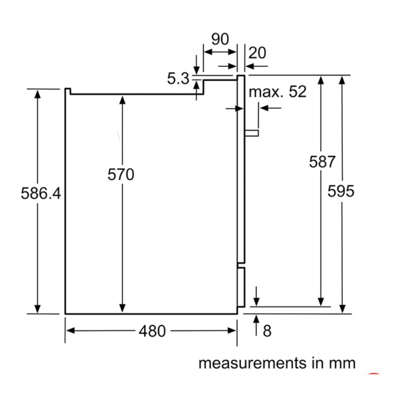 Kích thước máy rửa bát Bosch SCE64M65EU Kích thước máy rửa bát Bosch SCE64M65EU