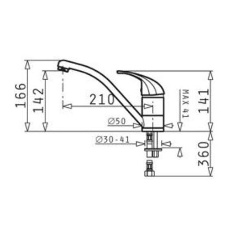 kích thước của Vòi rửa bát Bosch Modo đá (1) kích thước của Vòi rửa bát Bosch Modo đá
