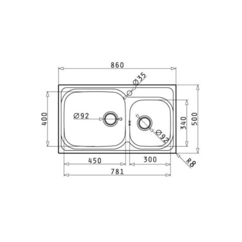 kích thước củaChậu rửa bát Bosch AMALTIA PLUS 2B kích thước củaChậu rửa bát Bosch AMALTIA PLUS 2B