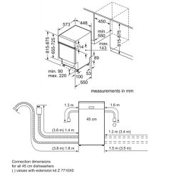Máy rửa bát Bosch SPI50E95EU 6 Kích thước máy rửa bát Bosch SPI50E95EU