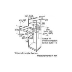 Lò nướng Bosch HBN531E4B 5 Kích thước của Lò nướng Bosch HBN531E4B