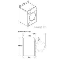 Kích thước máy sấy quần áo Bosch WTN84201MY
