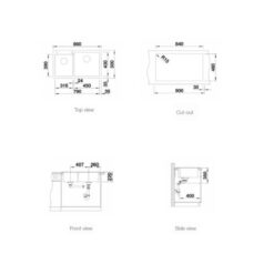 Chậu rửa bát Blanco PLEON 9 Rock 3 Kích thước chậu rửa bát Blanco PLEON 9 Rock