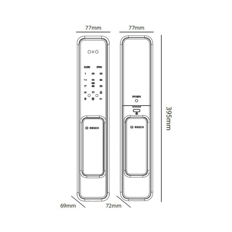 Kích thước khóa cửa điện tử Bosch EL 600B Kích thước khóa cửa điện tử Bosch EL 600B