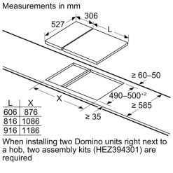 Ảnh kích thước bếp hồng ngoại Domino Bosch PKF375V14E