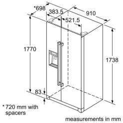 Ảnh lắp đặt tủ lạnh side by side Bosch KAI90VI20G