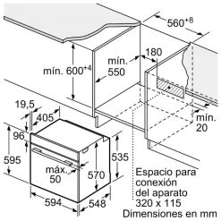Kích thước lò nướng Bosch HBA512ES0 |Serie 4