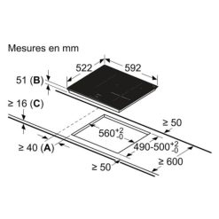 Bếp từ Bosch PUJ611BB5E 6 Kích thước lắp đặt bếp từ Bosch PUJ611BB5E