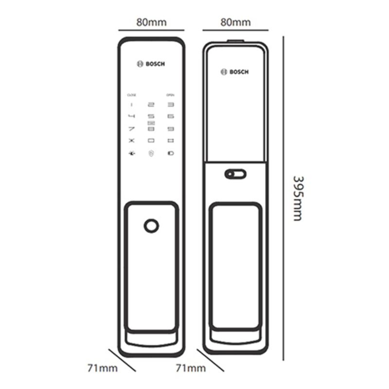 Kích thước khóa cửa điện tử Bosch FU 750 EU Kích thước khóa cửa điện tử Bosch FU 750 EU