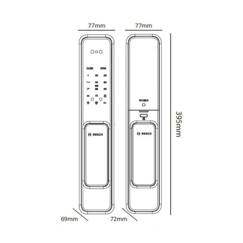 Kích thước khóa điện tử Bosch EL600B EU - APP Kích thước khóa điện tử Bosch EL600B EU - APP