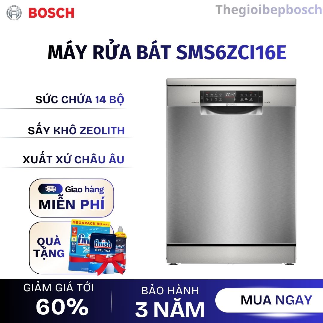 Máy rửa bát độc lập Bosch SMS6ZCI16E serie 6 Máy rửa bát độc lập Bosch SMS6ZCI16E serie 6