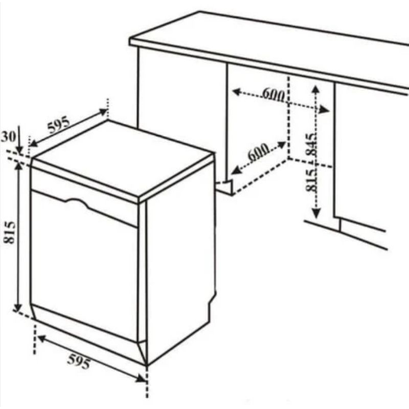 Kích thước Máy rửa bát độc lập Bosch SMS8TCI01E serie 8 Kích thước Máy rửa bát độc lập Bosch SMS8TCI01E serie 8