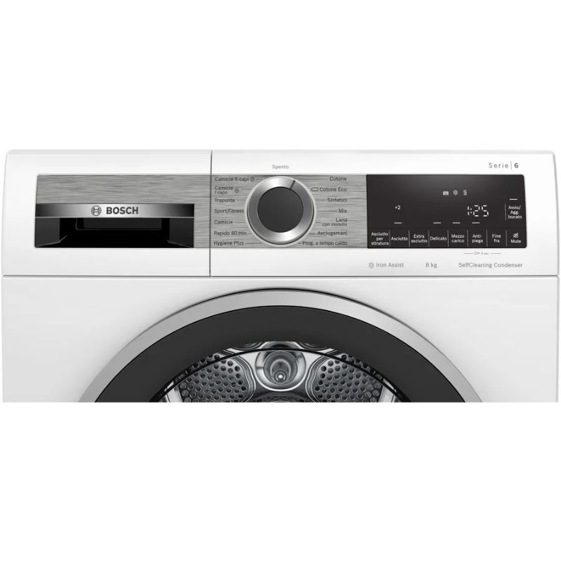 Bảng điều khiển máy sấy bơm nhiệt Bosch 8 kg WQG235A0IT Serie 6 Bảng điều khiển máy sấy bơm nhiệt Bosch 8 kg WQG235A0IT Serie 6