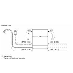 Kích thước lắp đặt máy rửa chén độc lập Bosch SMS6ECC00E Series 6