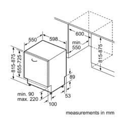 Máy rửa bát âm tủ Bosch SMD8TCX01E 4 kich thuoc may rua bat am tu bosch smd8tcx01e 1