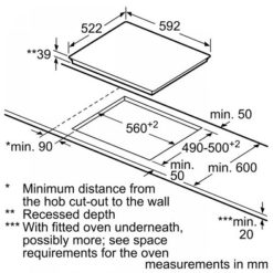 Bếp hồng ngoại Bosch PKK651FB1E 7 kich thuoc lap dat bep dien bosch pkk651fb1e