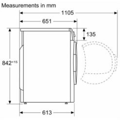 Máy sấy quần áo Bosch WQB245B0SG 4 kich thuoc may say quan ao bosch wqb245b0sg