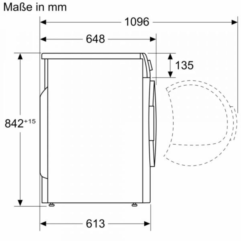 Kích thước máy sấy bơm nhiệt Bosch 8kg WQG233C90 Serie 6 Kích thước máy sấy bơm nhiệt Bosch 8kg WQG233C90 Serie 6