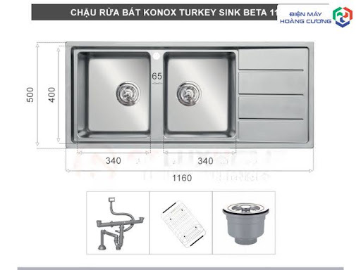 Chậu rửa bát Konox Turkey Beta 1160