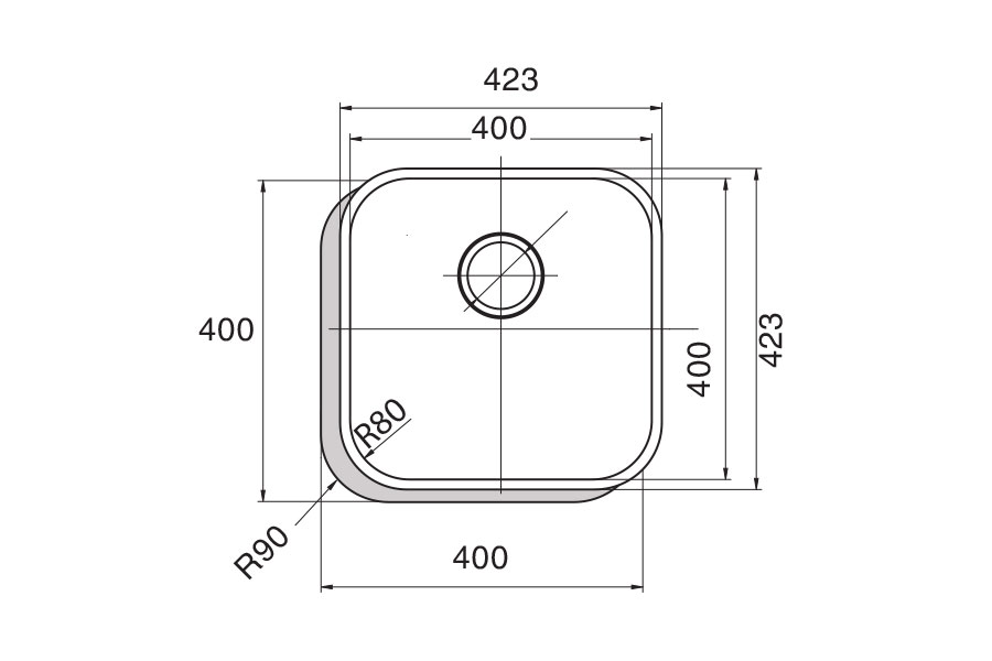 Chậu rửa chén bát Cata CBP 40-40 4 Chậu rửa chén bát Cata CBP 40-40 - Ảnh 3