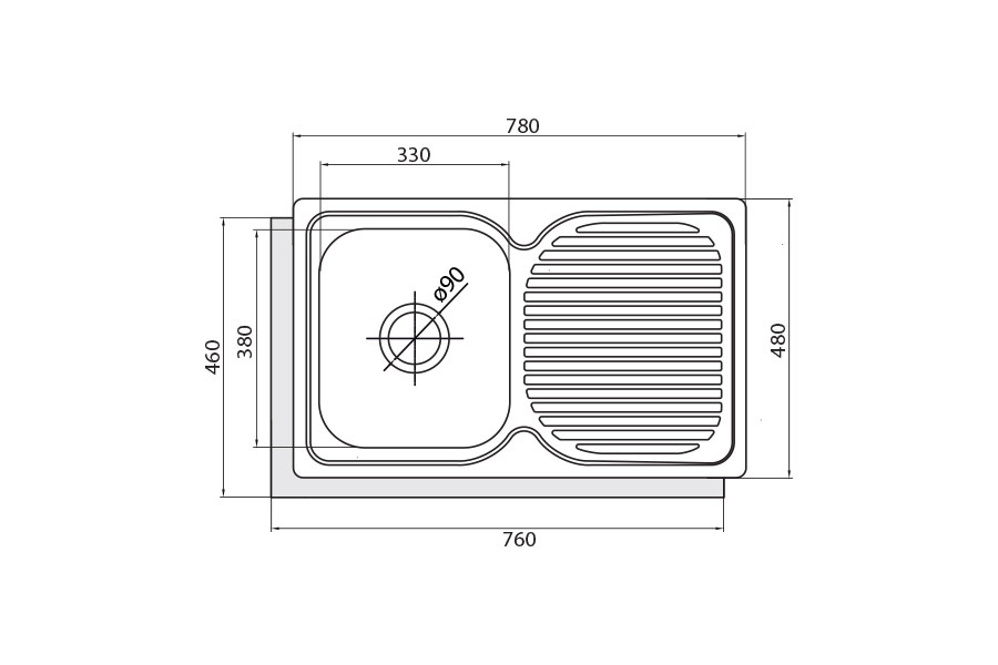 Chậu rửa chén bát Cata CD 1 - Left 5 Chậu rửa chén bát Cata CD 1 - Left - Ảnh 3