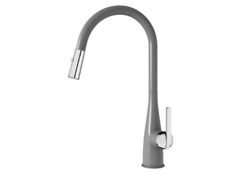 Vòi rửa bát Konox rút dây Curva Grey